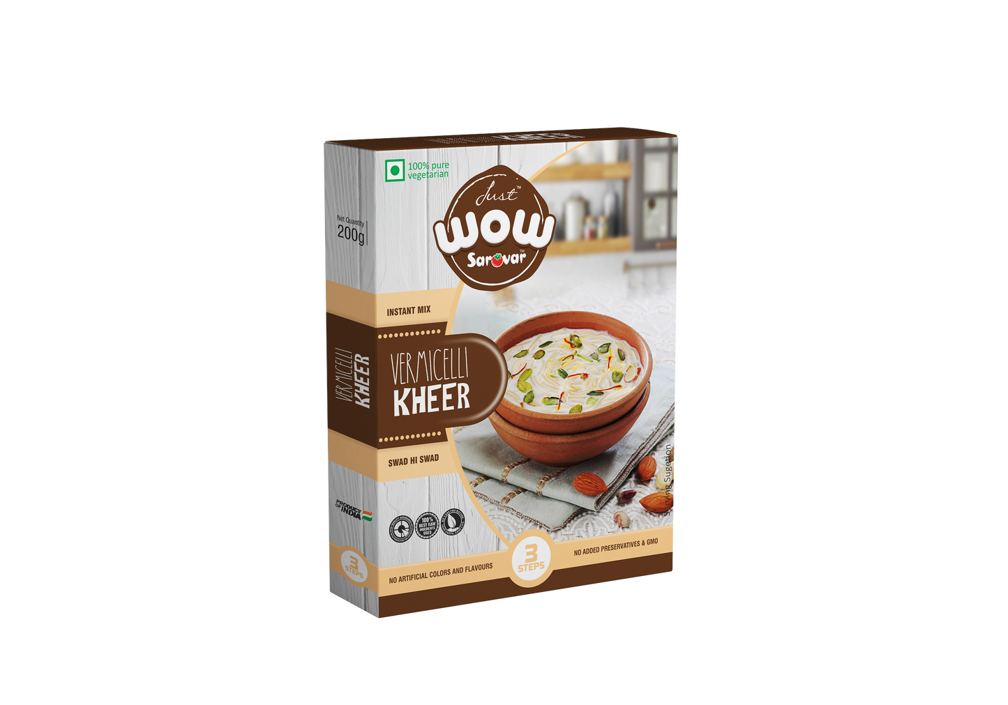 Wow Vermicelli Kheer Mix, 100% Vegetarian, Instant Mix, 100g - Pack of 2