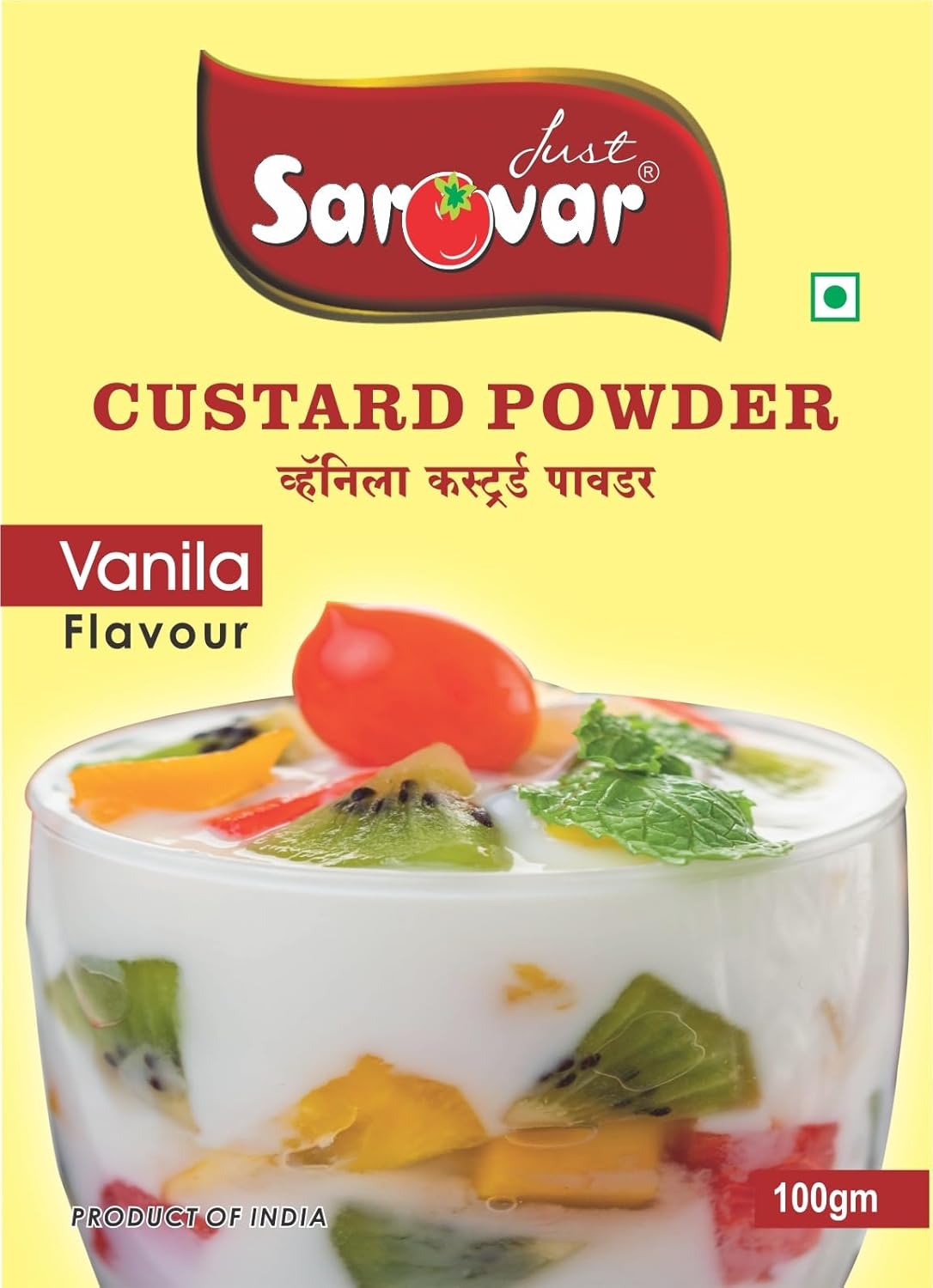 Just Sarovar Mango Flavoured Custard Powder, Product of India