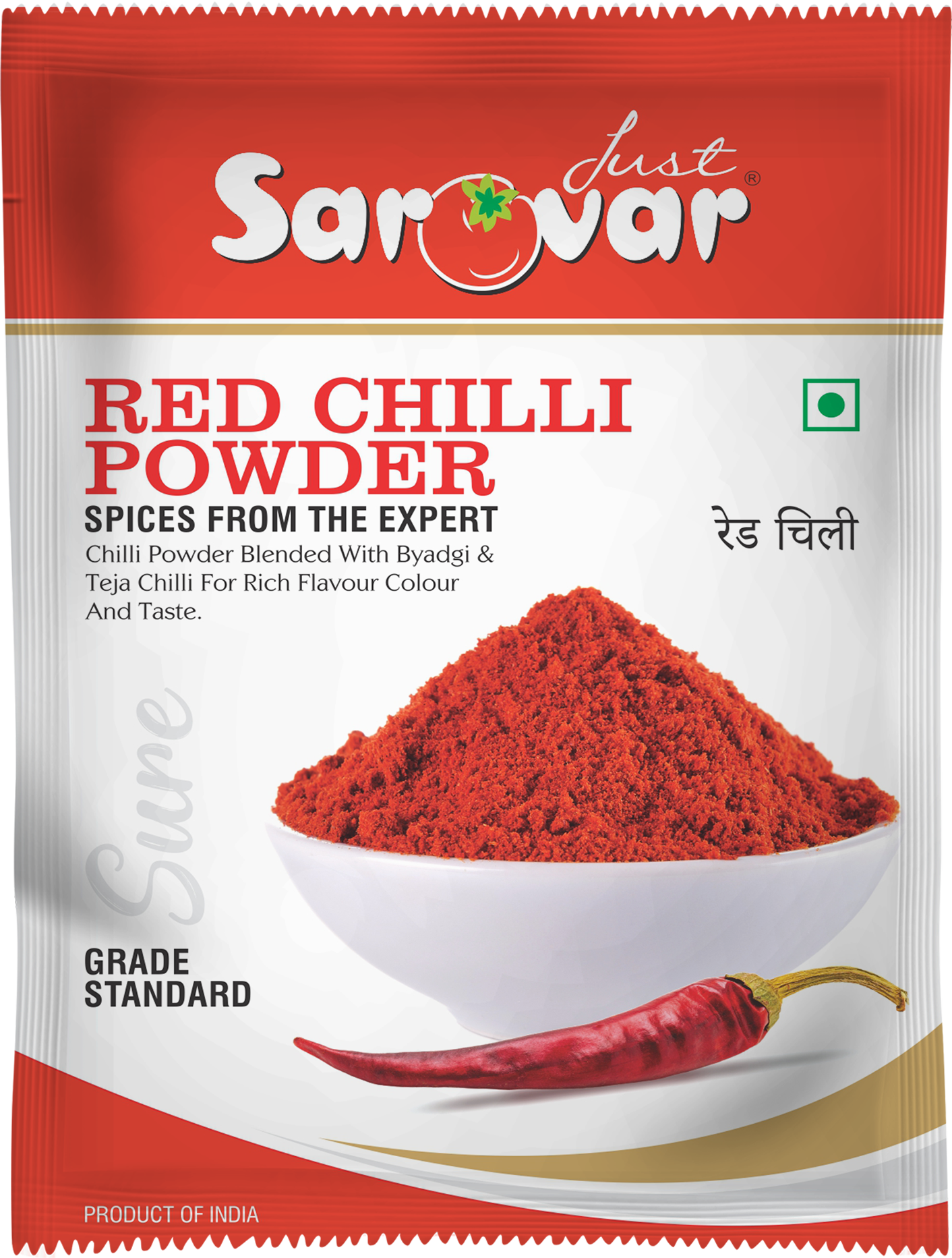 Just Sarovar Red Chilli Powder with Byadgi & Teja Chilli, Grade Standard, Product of India