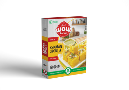 Just Sarovar Khaman Dhokla Instant Mix, 100% Vegetarian, 200g, 3-Step Preparation