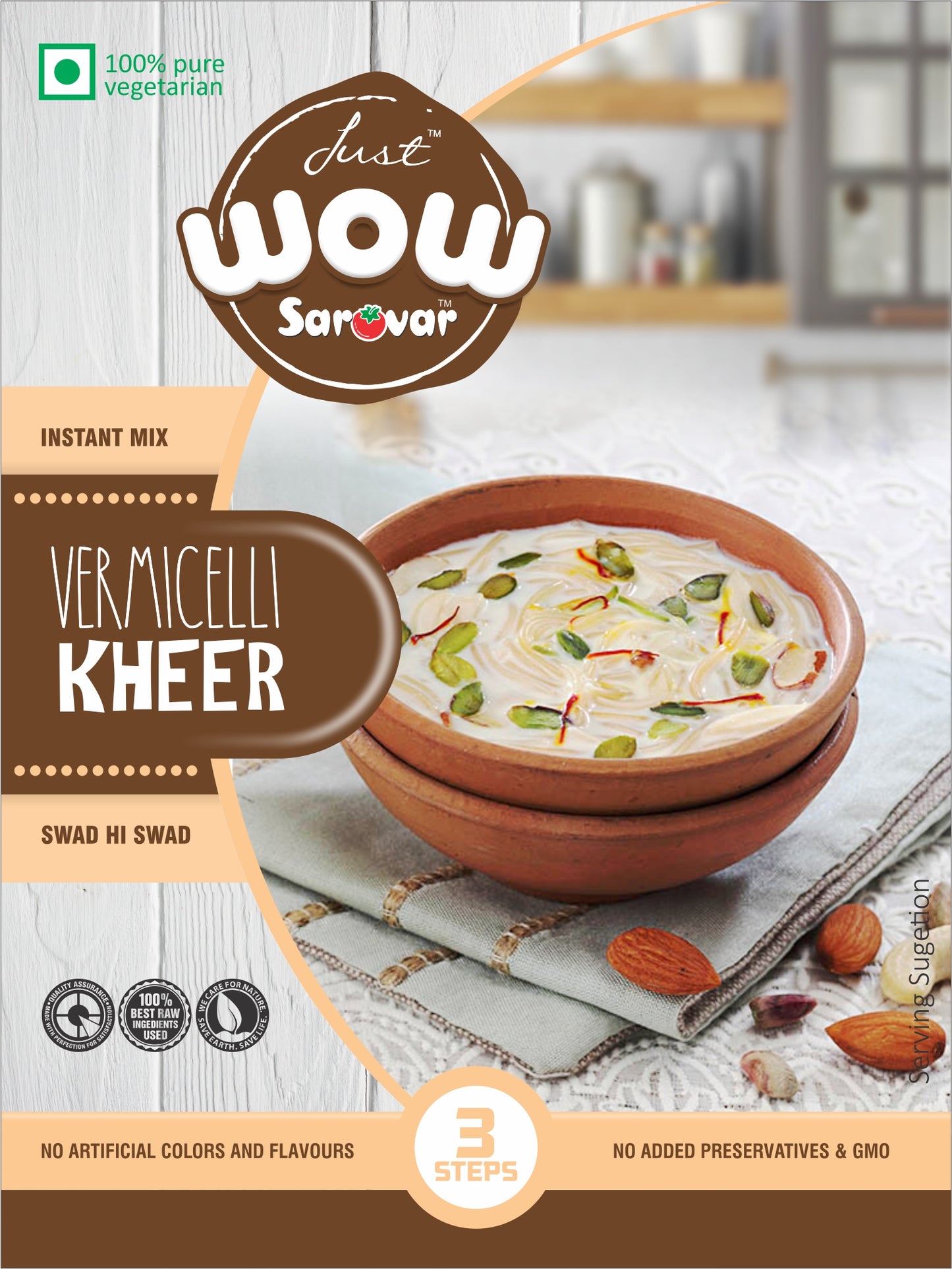 Wow Vermicelli Kheer Mix, 100% Vegetarian, Instant Mix, 100g - Pack of 2
