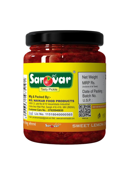 Just Sarovar Sweet Lemon Crush Pickle, No Artificial Flavours