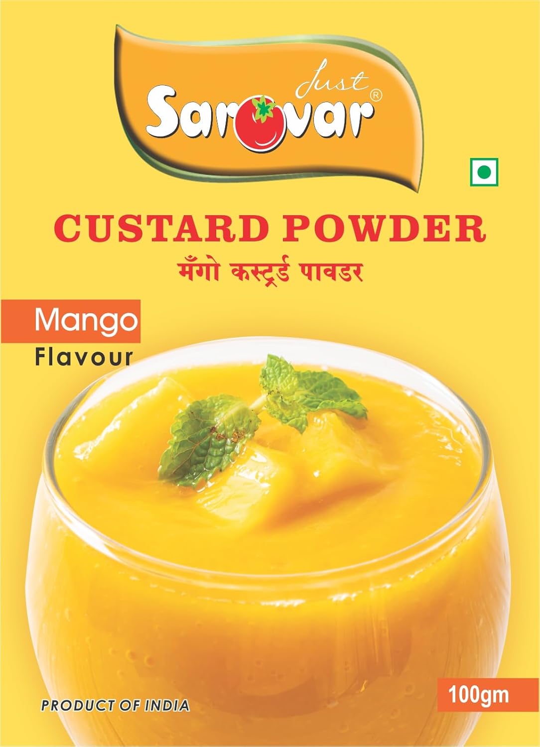 Just Sarovar Mango Flavoured Custard Powder, Product of India