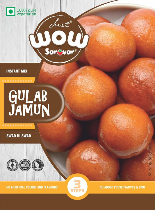 Just Sarovar Gulab Jamun Instant Mix, 180g, Pure Vegetarian, No Artificial Colours Pack Of 6